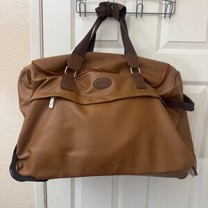 Bella Russo Brown Wheeled Travel Duffel Bag – Rolling Weekender Luggage | NEW